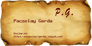 Pacsolay Gerda névjegykártya